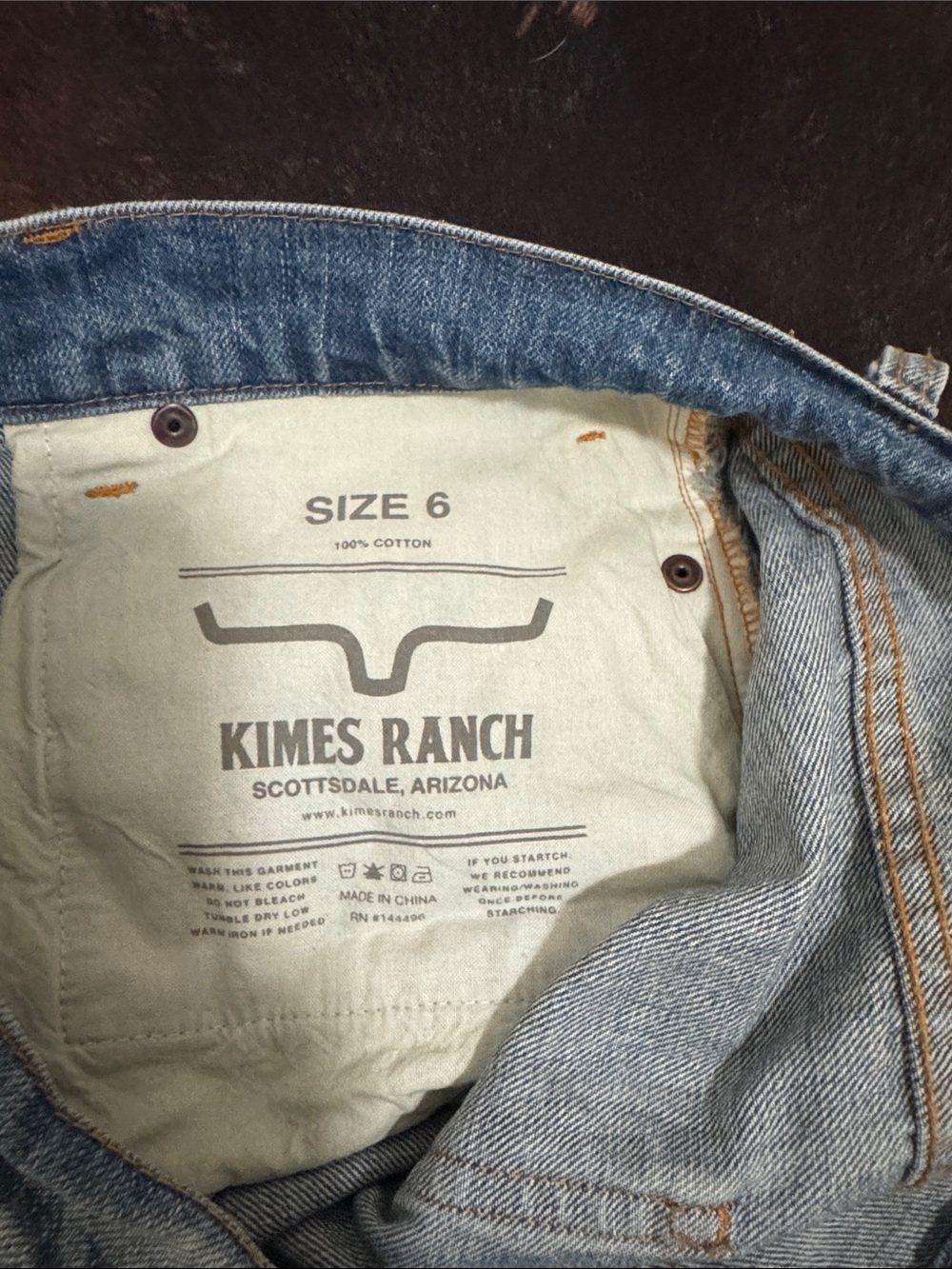 Kimes Ranch Light Blue Distressed High-Rise Denim Shorts - Picture 3 of 4